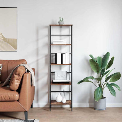vidaXL Bookshelf 4-Tier 40 x 29.5 x 149 cm Engineered Wood Smoked Oak
