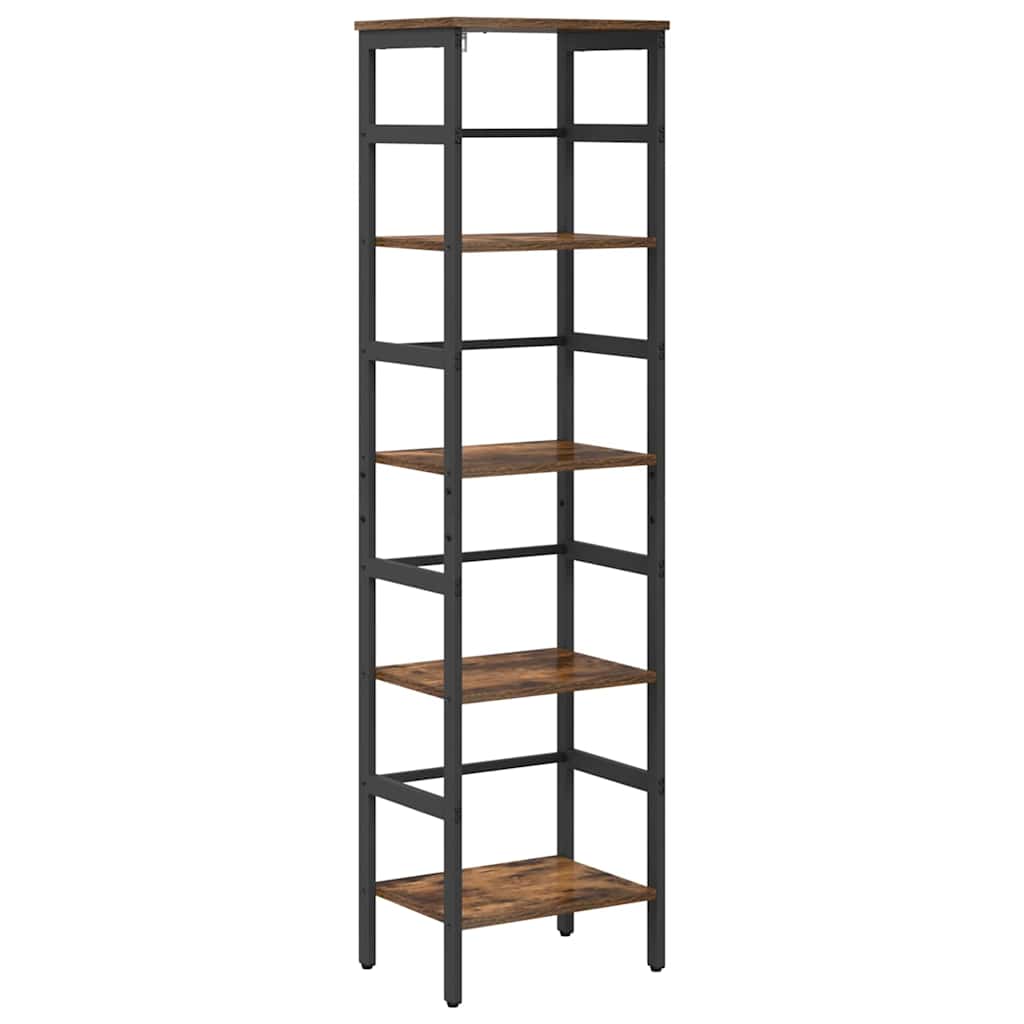 vidaXL Bookshelf 4-Tier 40 x 29.5 x 149 cm Engineered Wood Smoked Oak