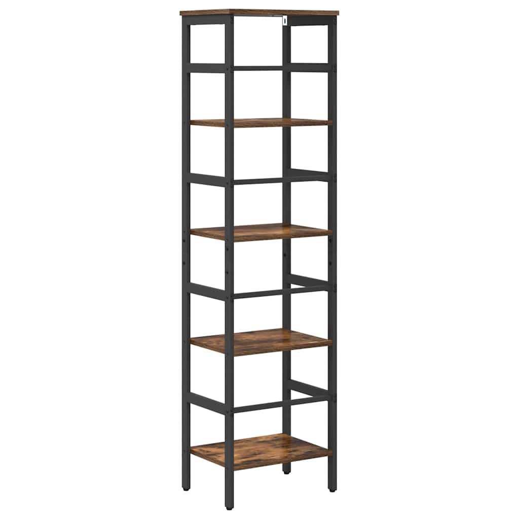 vidaXL Bookshelf 4-Tier 40 x 29.5 x 149 cm Engineered Wood Smoked Oak