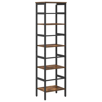 vidaXL Bookshelf 4-Tier 40 x 29.5 x 149 cm Engineered Wood Smoked Oak