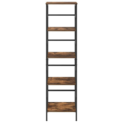vidaXL Bookshelf 4-Tier 40 x 29.5 x 149 cm Engineered Wood Smoked Oak