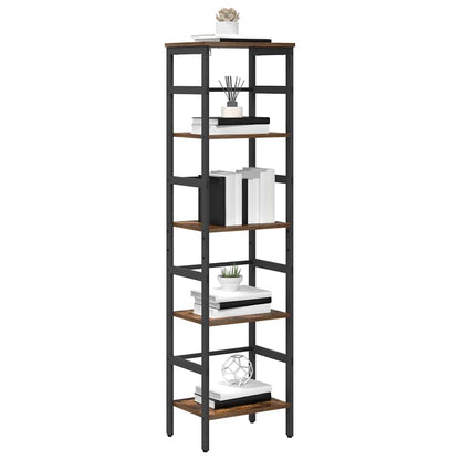 vidaXL Bookshelf 4-Tier 40 x 29.5 x 149 cm Engineered Wood Smoked Oak