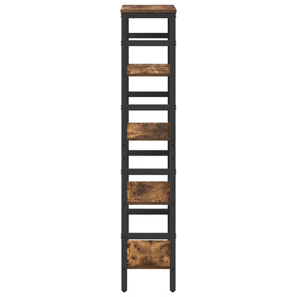 vidaXL Bookshelf 4-Tier 40 x 29.5 x 149 cm Engineered Wood Smoked Oak