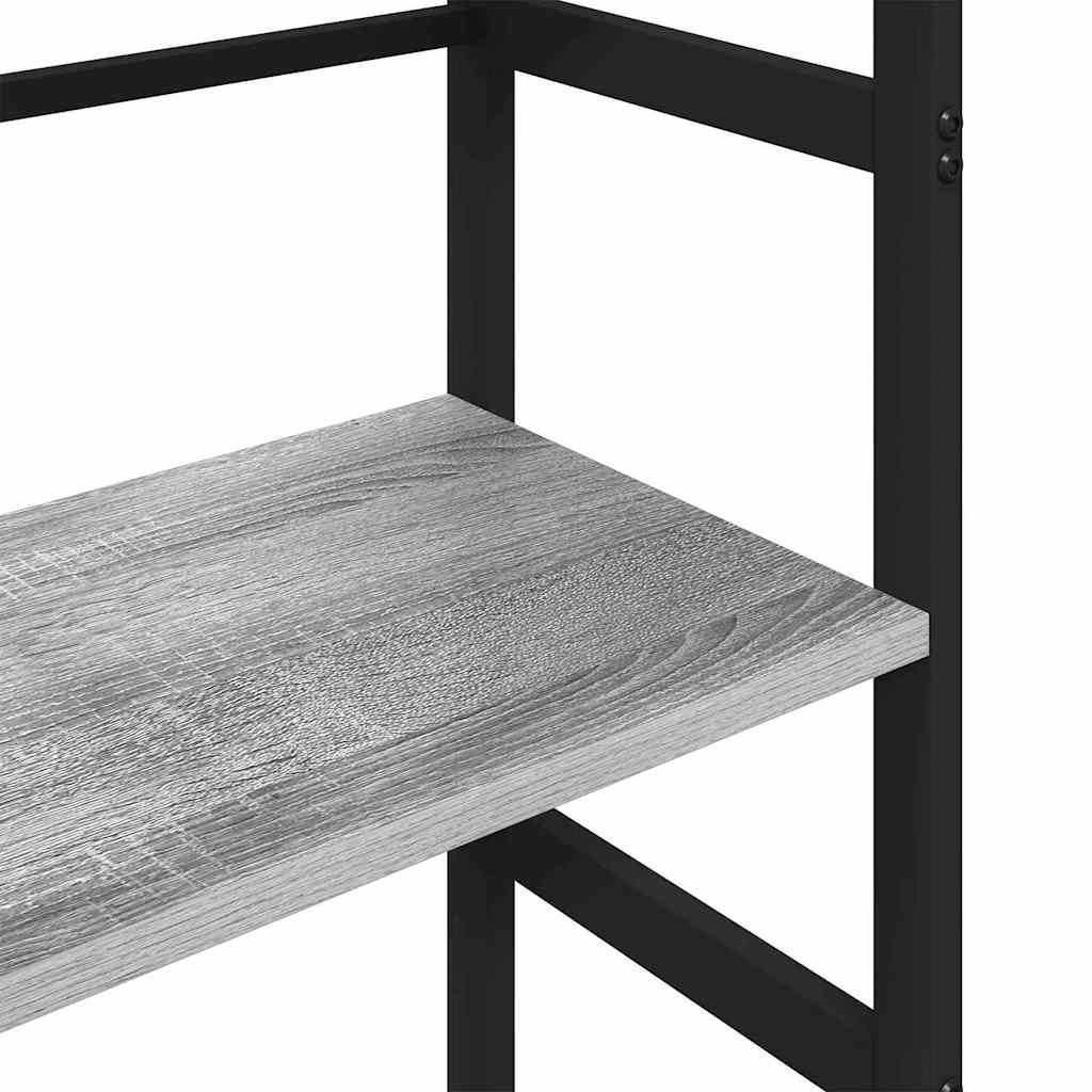 vidaXL Bookshelf 4-Tier 40 x 29.5 x 149 cm Engineered Wood Grey Sonoma