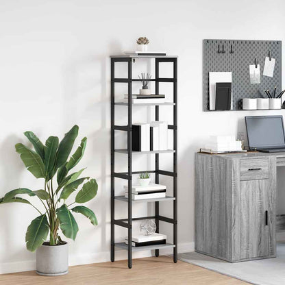 vidaXL Bookshelf 4-Tier 40 x 29.5 x 149 cm Engineered Wood Grey Sonoma