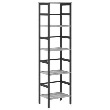 vidaXL Bookshelf 4-Tier 40 x 29.5 x 149 cm Engineered Wood Grey Sonoma