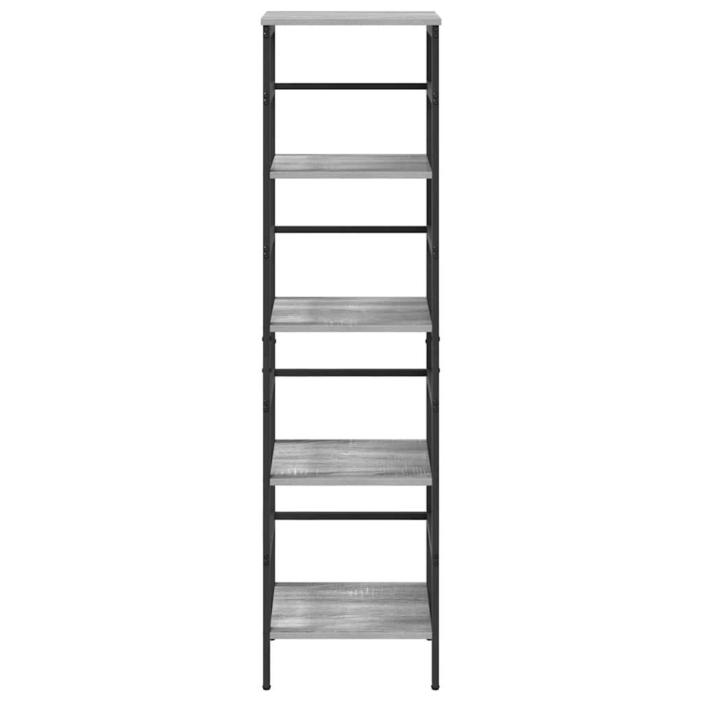 vidaXL Bookshelf 4-Tier 40 x 29.5 x 149 cm Engineered Wood Grey Sonoma