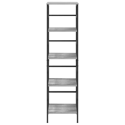 vidaXL Bookshelf 4-Tier 40 x 29.5 x 149 cm Engineered Wood Grey Sonoma