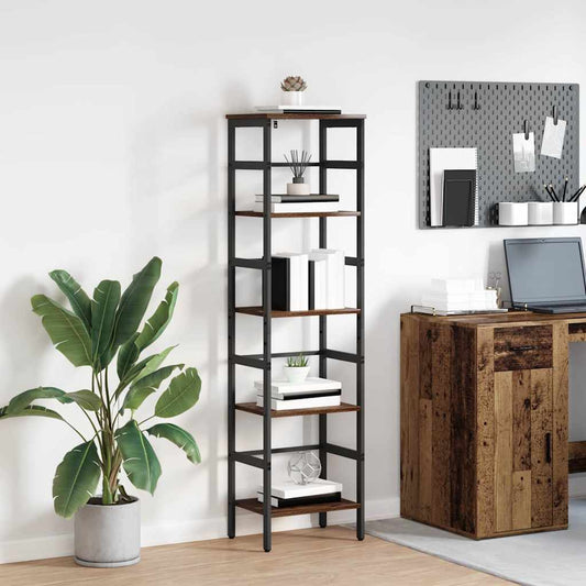 vidaXL Bookshelf 4-Tier 40 x 29.5 x 149 cm Engineered Wood Old Wood