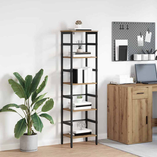 vidaXL Bookshelf 4-Tier 40 x 29.5 x 149 cm Engineered Wood Artisan Oak
