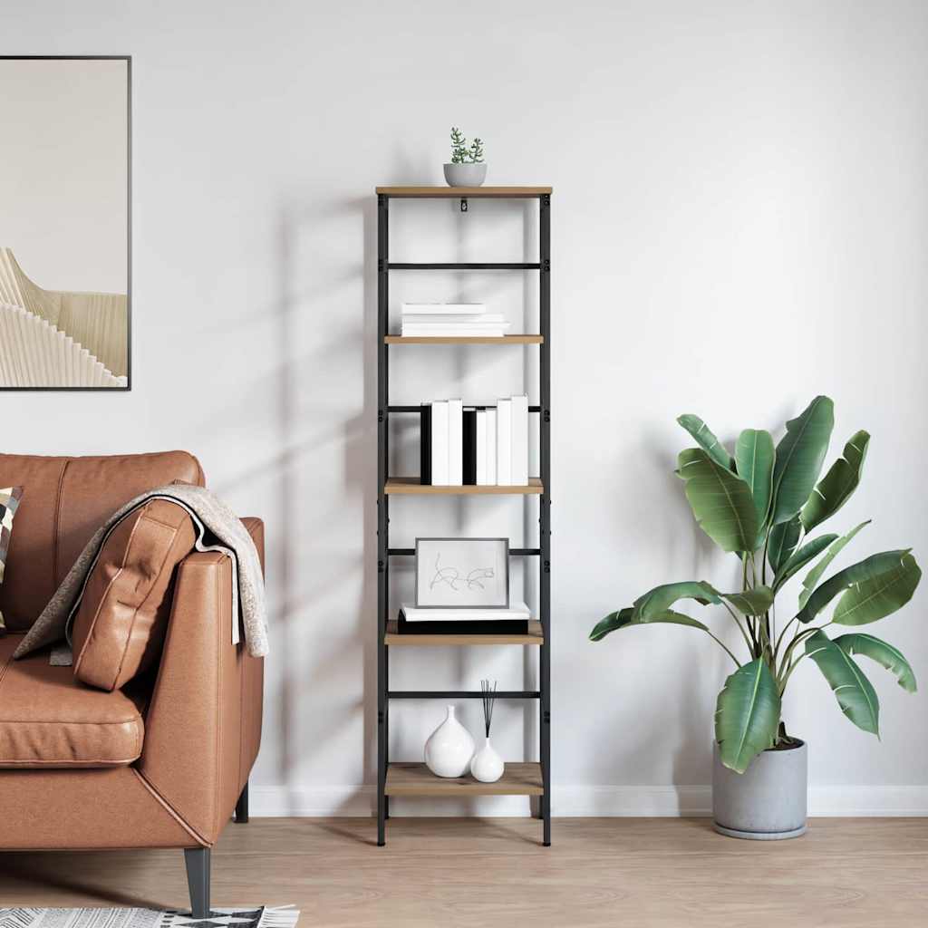 vidaXL Bookshelf 4-Tier 40 x 29.5 x 149 cm Engineered Wood Artisan Oak