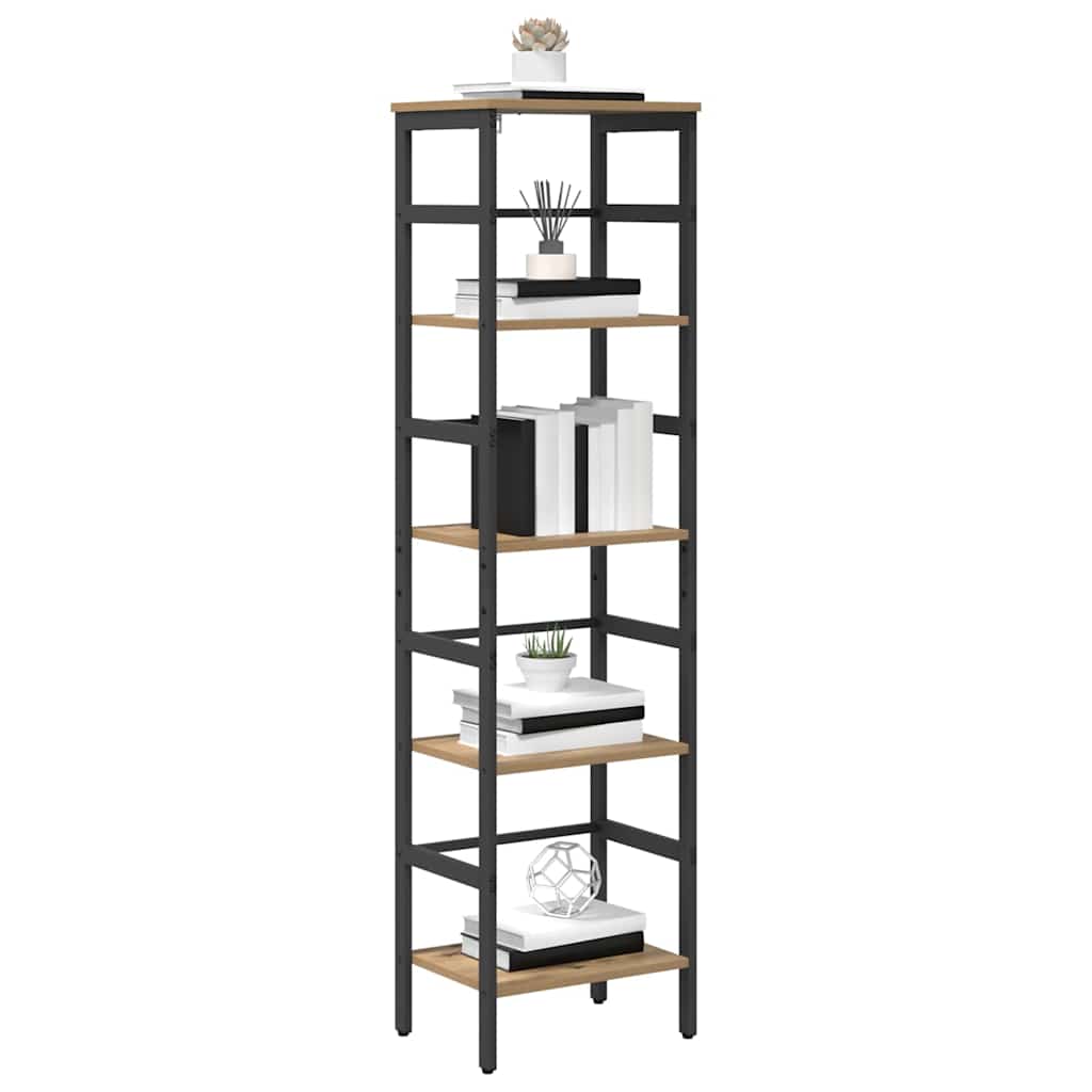 vidaXL Bookshelf 4-Tier 40 x 29.5 x 149 cm Engineered Wood Artisan Oak