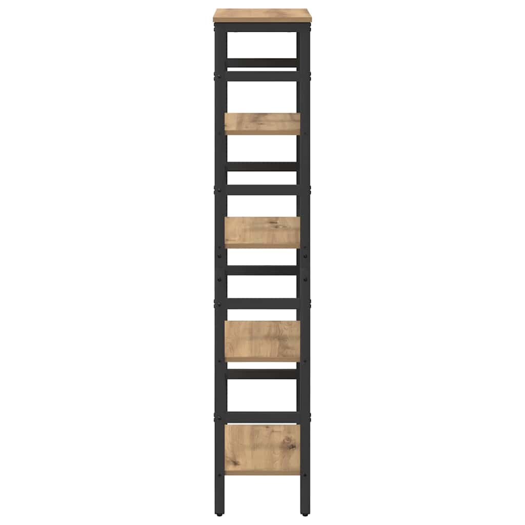 vidaXL Bookshelf 4-Tier 40 x 29.5 x 149 cm Engineered Wood Artisan Oak