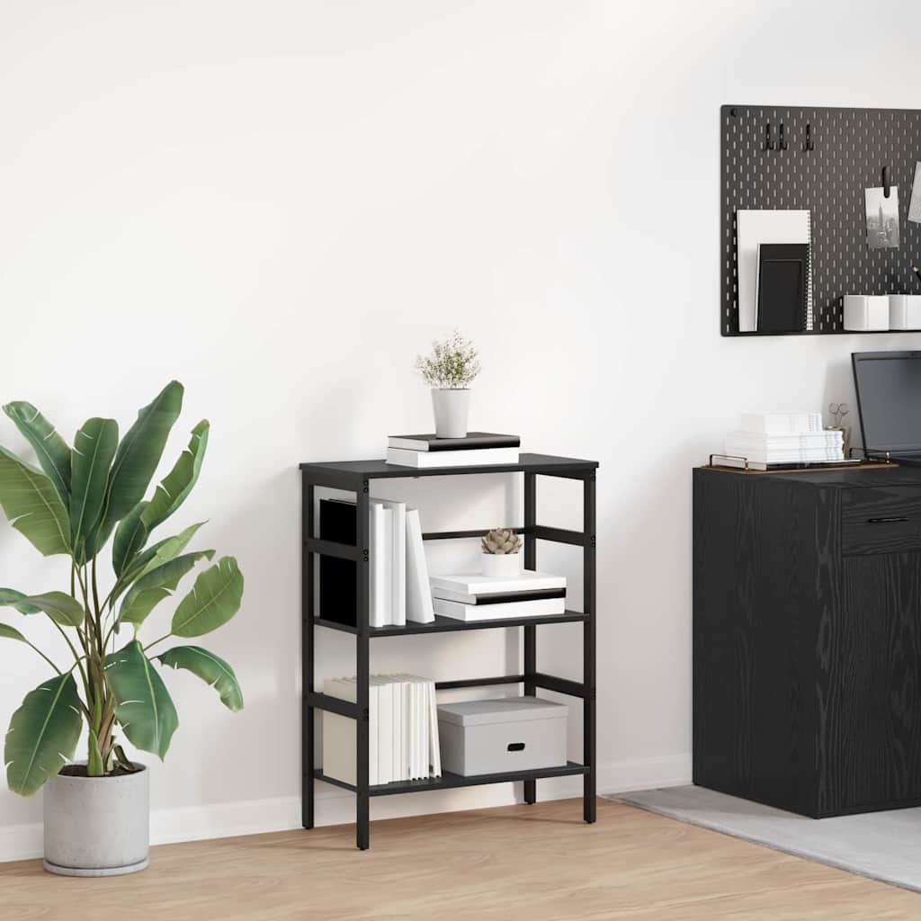 vidaXL Bookshelf 2-Tier 60 x 29.5 x 81 cm Engineered Wood Black Oak