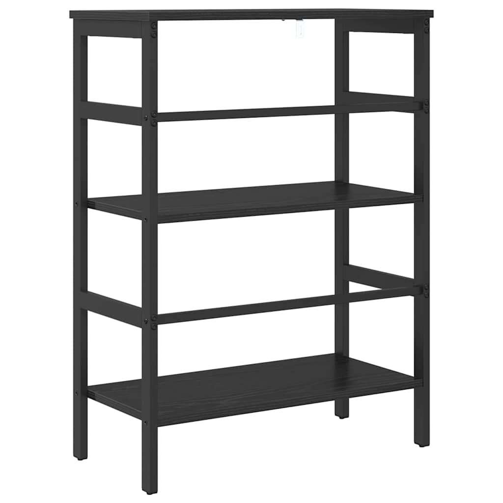 vidaXL Bookshelf 2-Tier 60 x 29.5 x 81 cm Engineered Wood Black Oak