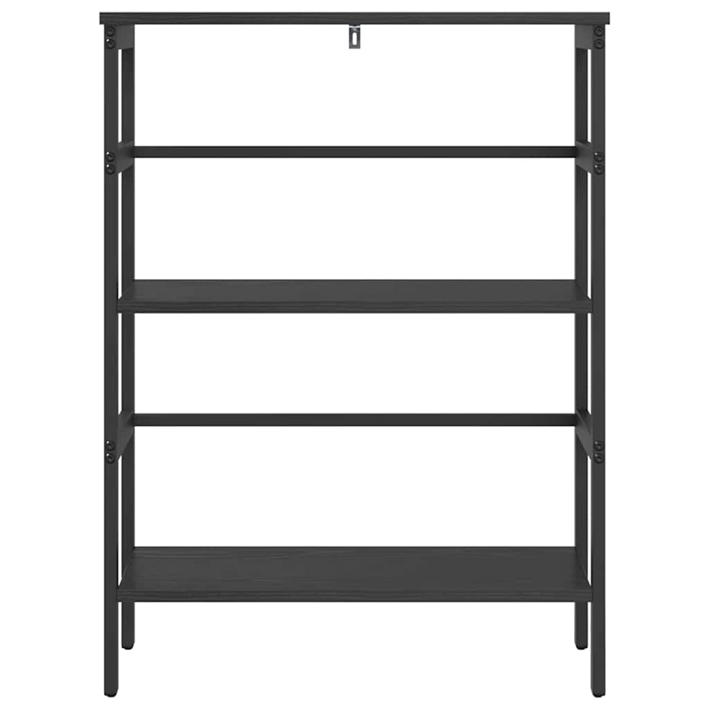 vidaXL Bookshelf 2-Tier 60 x 29.5 x 81 cm Engineered Wood Black Oak