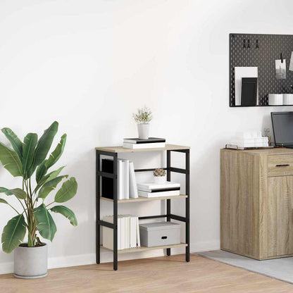 vidaXL Bookshelf 2-Tier 60 x 29.5 x 81 cm Engineered Wood Sonoma Oak