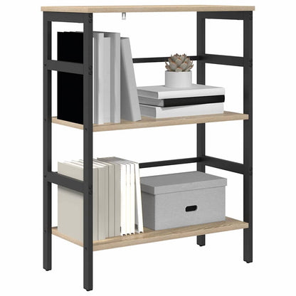 vidaXL Bookshelf 2-Tier 60 x 29.5 x 81 cm Engineered Wood Sonoma Oak