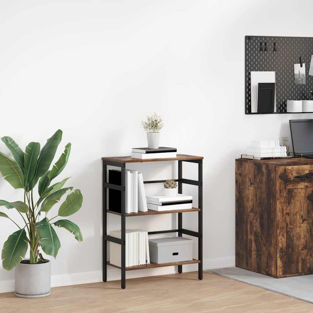 vidaXL Bookshelf 2-Tier 60 x 29.5 x 81 cm Engineered Wood Smoked Oak