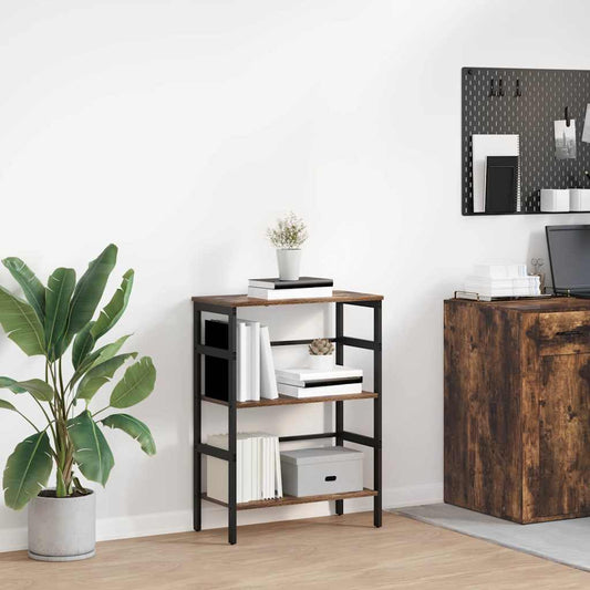 vidaXL Bookshelf 2-Tier 60 x 29.5 x 81 cm Engineered Wood Smoked Oak