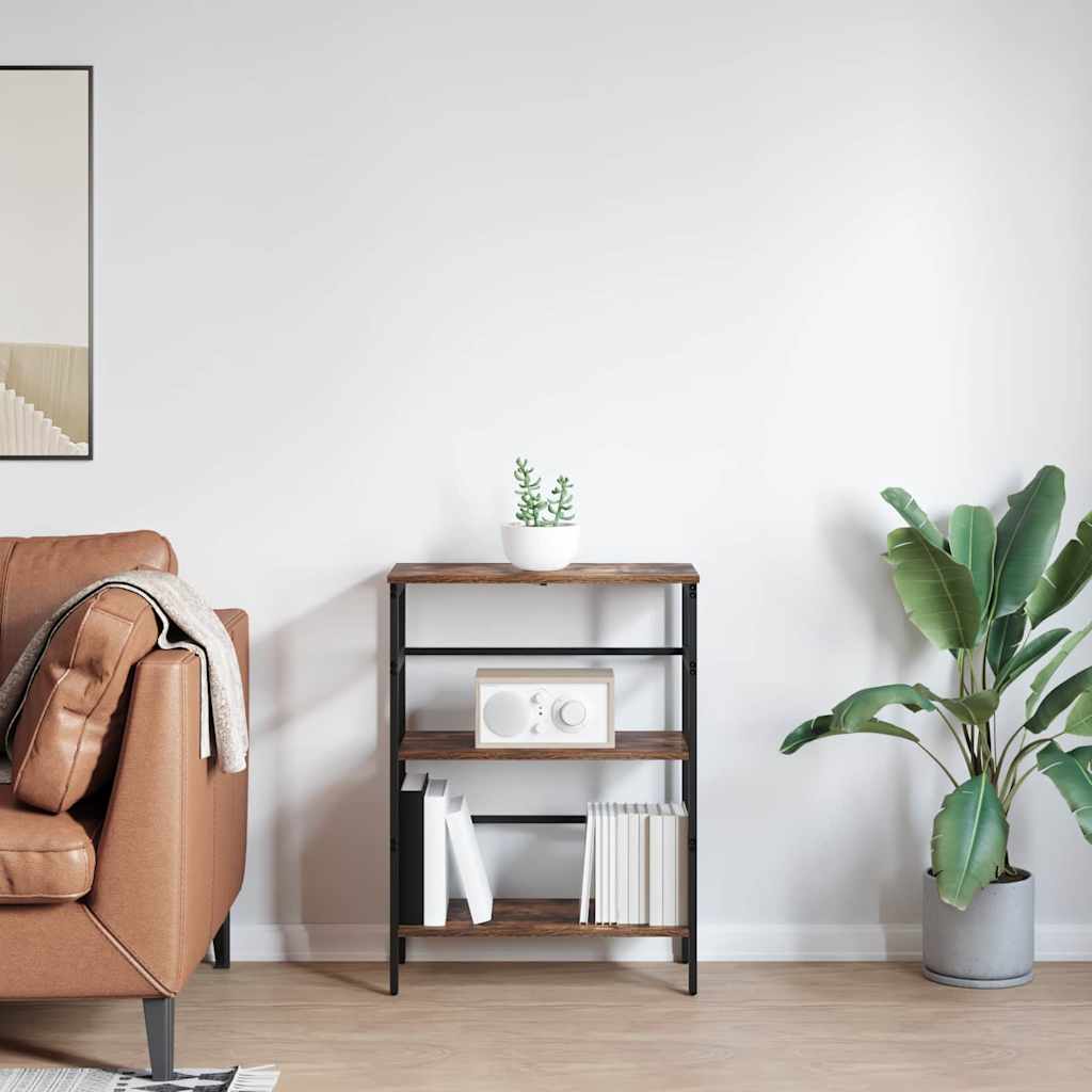 vidaXL Bookshelf 2-Tier 60 x 29.5 x 81 cm Engineered Wood Smoked Oak