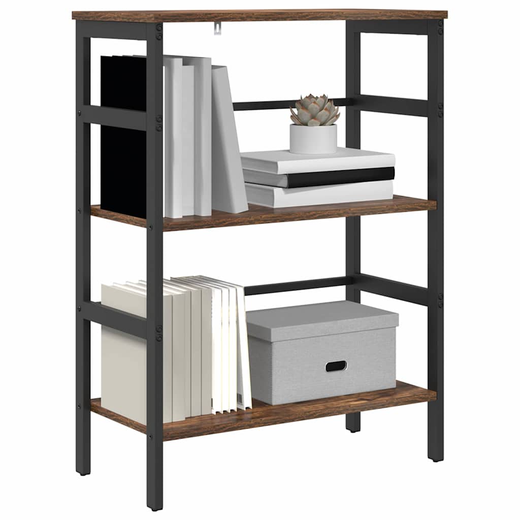 vidaXL Bookshelf 2-Tier 60 x 29.5 x 81 cm Engineered Wood Smoked Oak