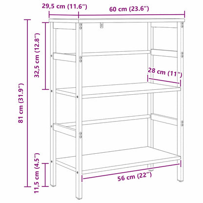 vidaXL Bookshelf Smoked Oak 60 x 29.5 x 81 cm Engineered Wood