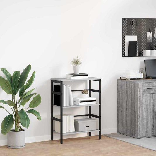vidaXL Bookshelf 2-Tier 60 x 29.5 x 81 cm Engineered Wood Grey Sonoma