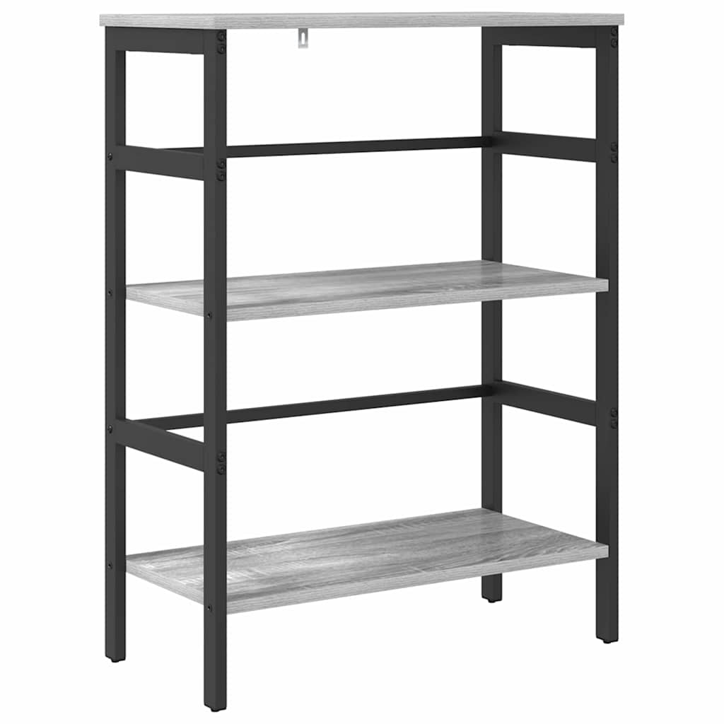 vidaXL Bookshelf 2-Tier 60 x 29.5 x 81 cm Engineered Wood Grey Sonoma