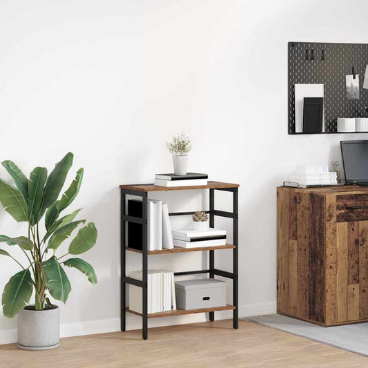 vidaXL Bookshelf 2-Tier 60 x 29.5 x 81 cm Engineered Wood Old Wood