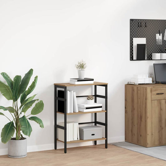 vidaXL Bookshelf 2-Tier 60 x 29.5 x 81 cm Engineered Wood Artisan Oak