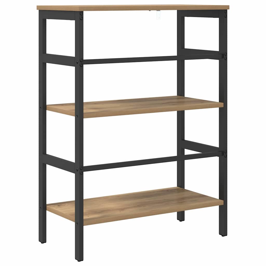 vidaXL Bookshelf 2-Tier 60 x 29.5 x 81 cm Engineered Wood Artisan Oak