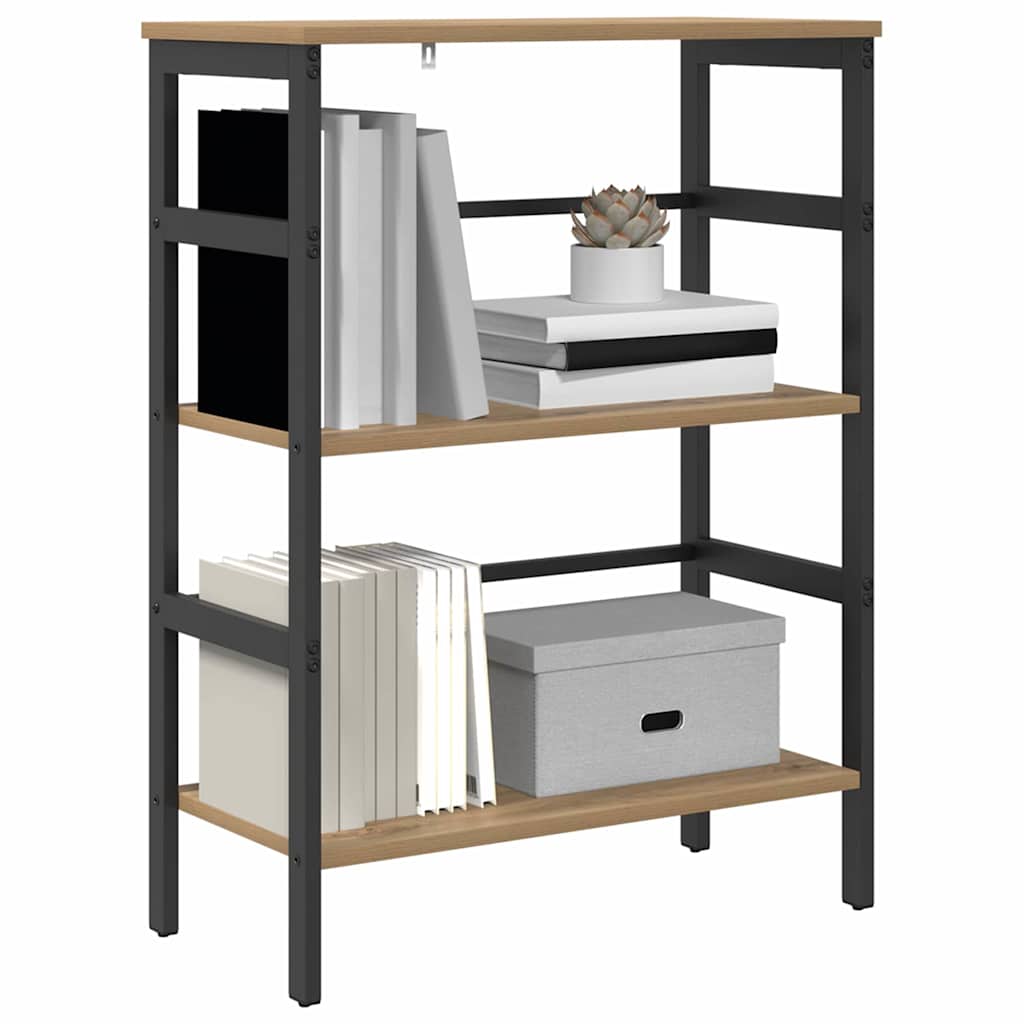 vidaXL Bookshelf 2-Tier 60 x 29.5 x 81 cm Engineered Wood Artisan Oak