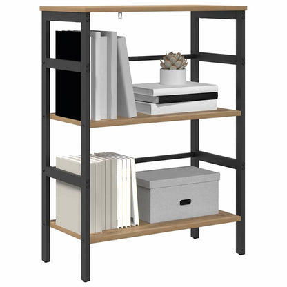 vidaXL Bookshelf 2-Tier 60 x 29.5 x 81 cm Engineered Wood Artisan Oak