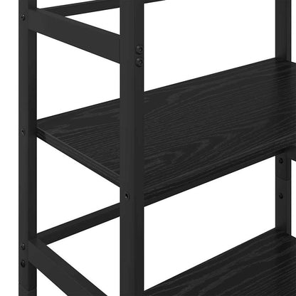 vidaXL Bookshelf 3-Tier 60 x 29.5 x 115 cm Engineered Wood Black Oak