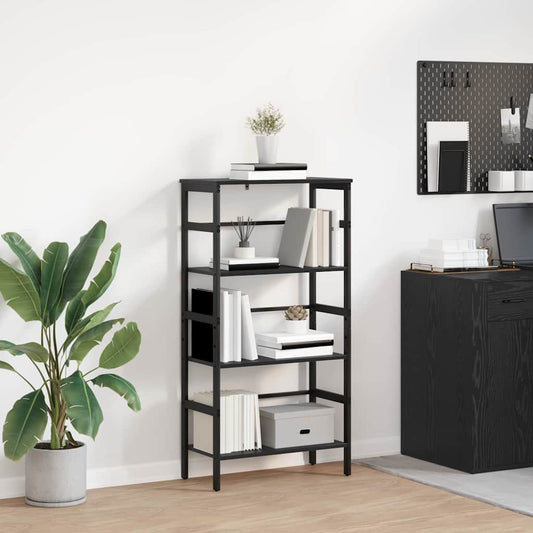 vidaXL Bookshelf 3-Tier 60 x 29.5 x 115 cm Engineered Wood Black Oak