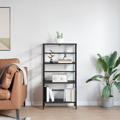 vidaXL Bookshelf 3-Tier 60 x 29.5 x 115 cm Engineered Wood Black Oak