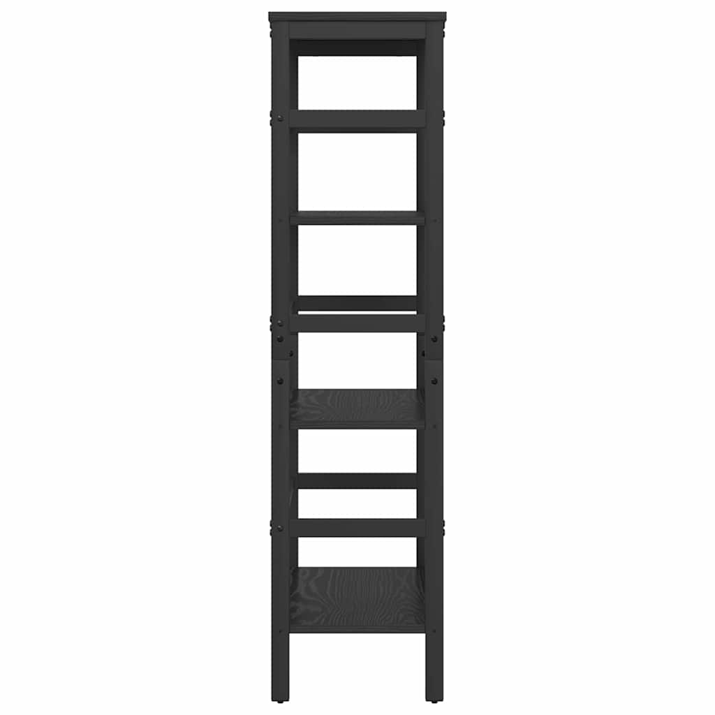vidaXL Bookshelf 3-Tier 60 x 29.5 x 115 cm Engineered Wood Black Oak