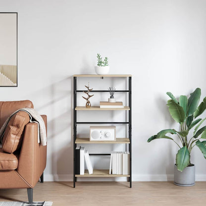 vidaXL Bookshelf 3-Tier 60 x 29.5 x 115 cm Engineered Wood Sonoma Oak