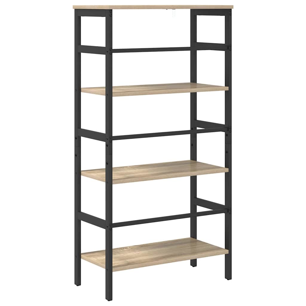 vidaXL Bookshelf 3-Tier 60 x 29.5 x 115 cm Engineered Wood Sonoma Oak