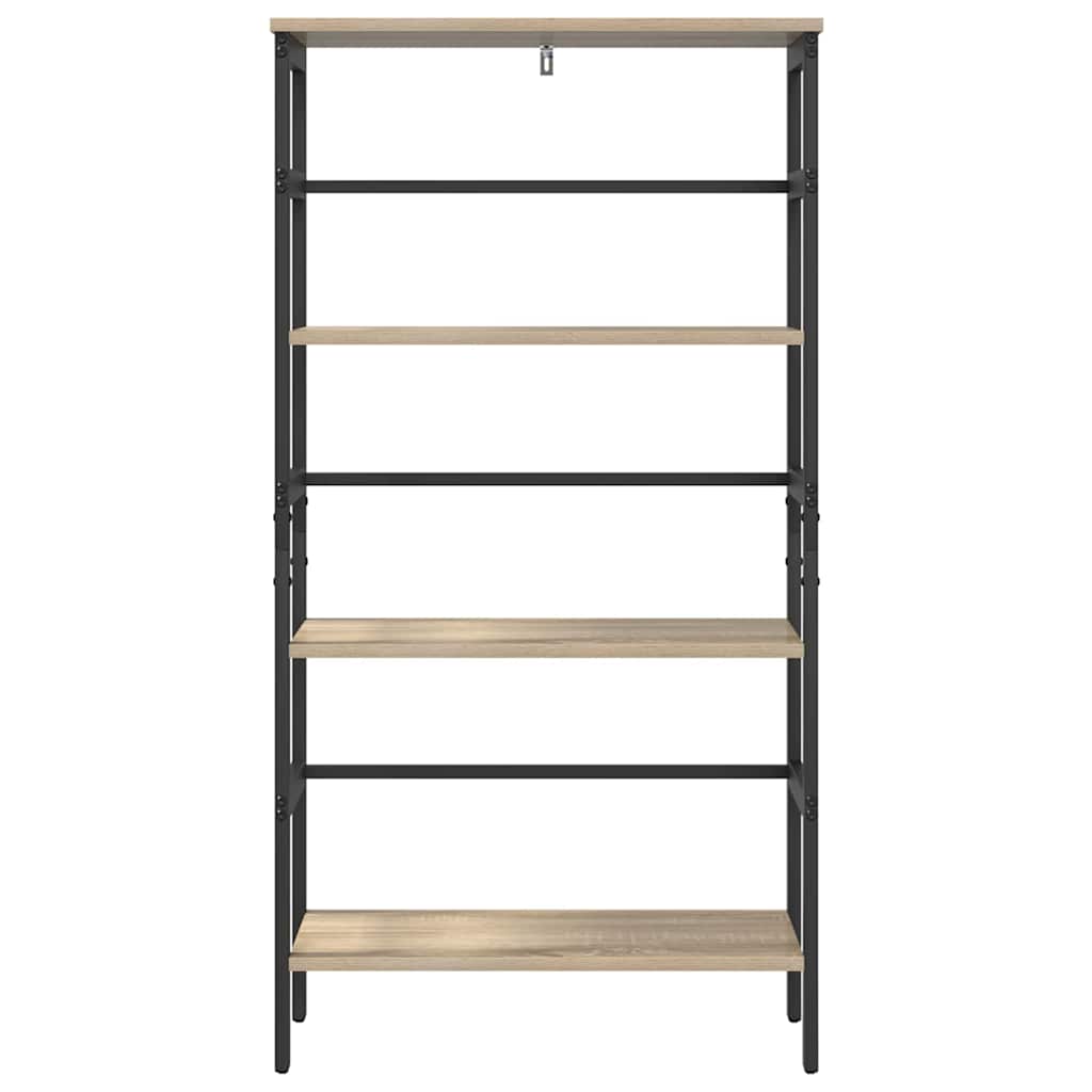 vidaXL Bookshelf 3-Tier 60 x 29.5 x 115 cm Engineered Wood Sonoma Oak