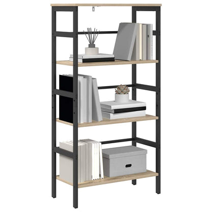 vidaXL Bookshelf 3-Tier 60 x 29.5 x 115 cm Engineered Wood Sonoma Oak