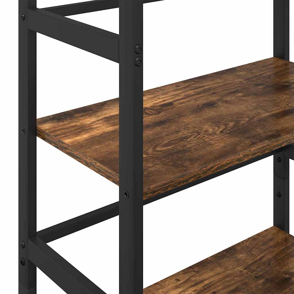 vidaXL Bookshelf 3-Tier 60 x 29.5 x 115 cm Engineered Wood Smoked Oak