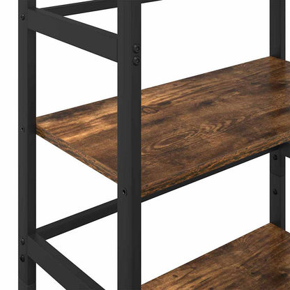 vidaXL Bookshelf 3-Tier 60 x 29.5 x 115 cm Engineered Wood Smoked Oak