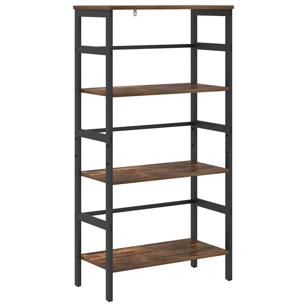 vidaXL Bookshelf 3-Tier 60 x 29.5 x 115 cm Engineered Wood Smoked Oak
