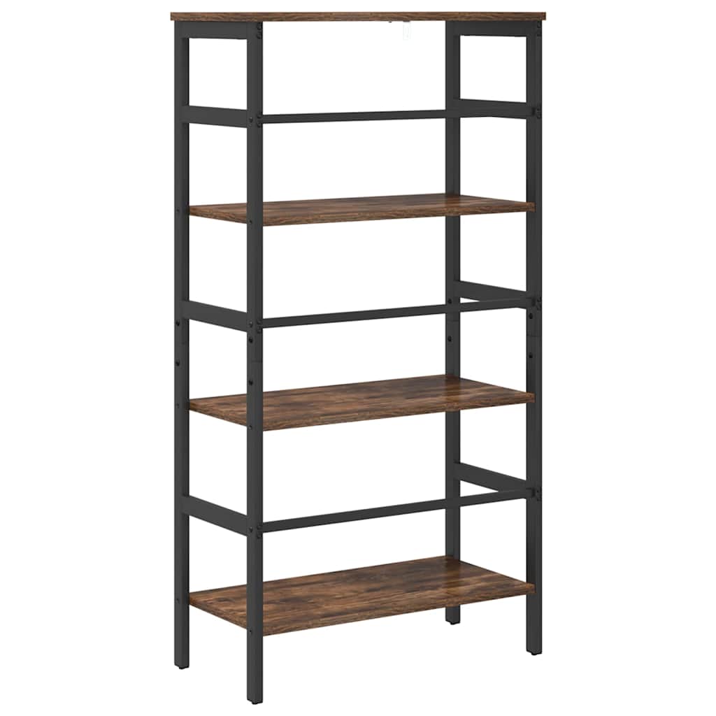 vidaXL Bookshelf 3-Tier 60 x 29.5 x 115 cm Engineered Wood Smoked Oak