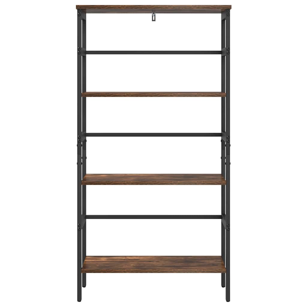 vidaXL Bookshelf 3-Tier 60 x 29.5 x 115 cm Engineered Wood Smoked Oak