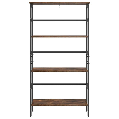 vidaXL Bookshelf 3-Tier 60 x 29.5 x 115 cm Engineered Wood Smoked Oak