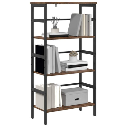 vidaXL Bookshelf 3-Tier 60 x 29.5 x 115 cm Engineered Wood Smoked Oak