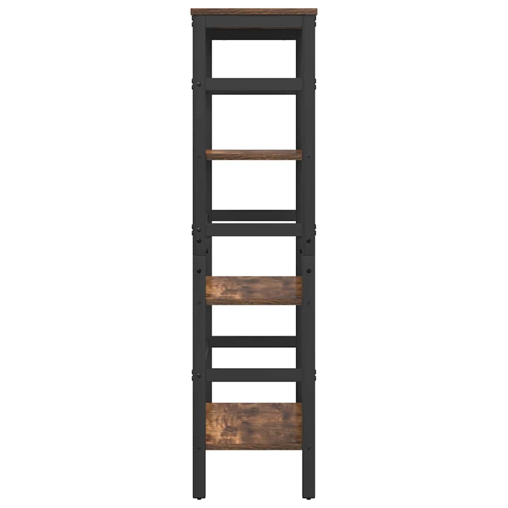 vidaXL Bookshelf 3-Tier 60 x 29.5 x 115 cm Engineered Wood Smoked Oak
